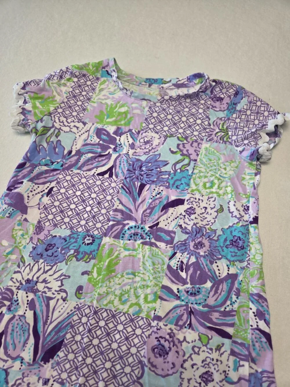 Lilly Pulitzer Girls Mini Cody Dress Multi Juicy Story Patchwork size M 6/7